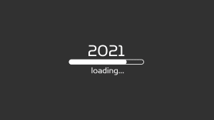 2021 with computer progress bar and caption, "loading" for happy new year 2021 blog post