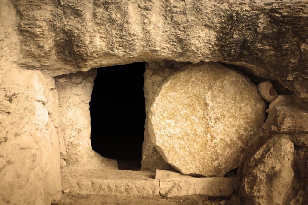 Image of a tomb opening to illustrate blog about the Risen Jesus - Happy Easter 2021