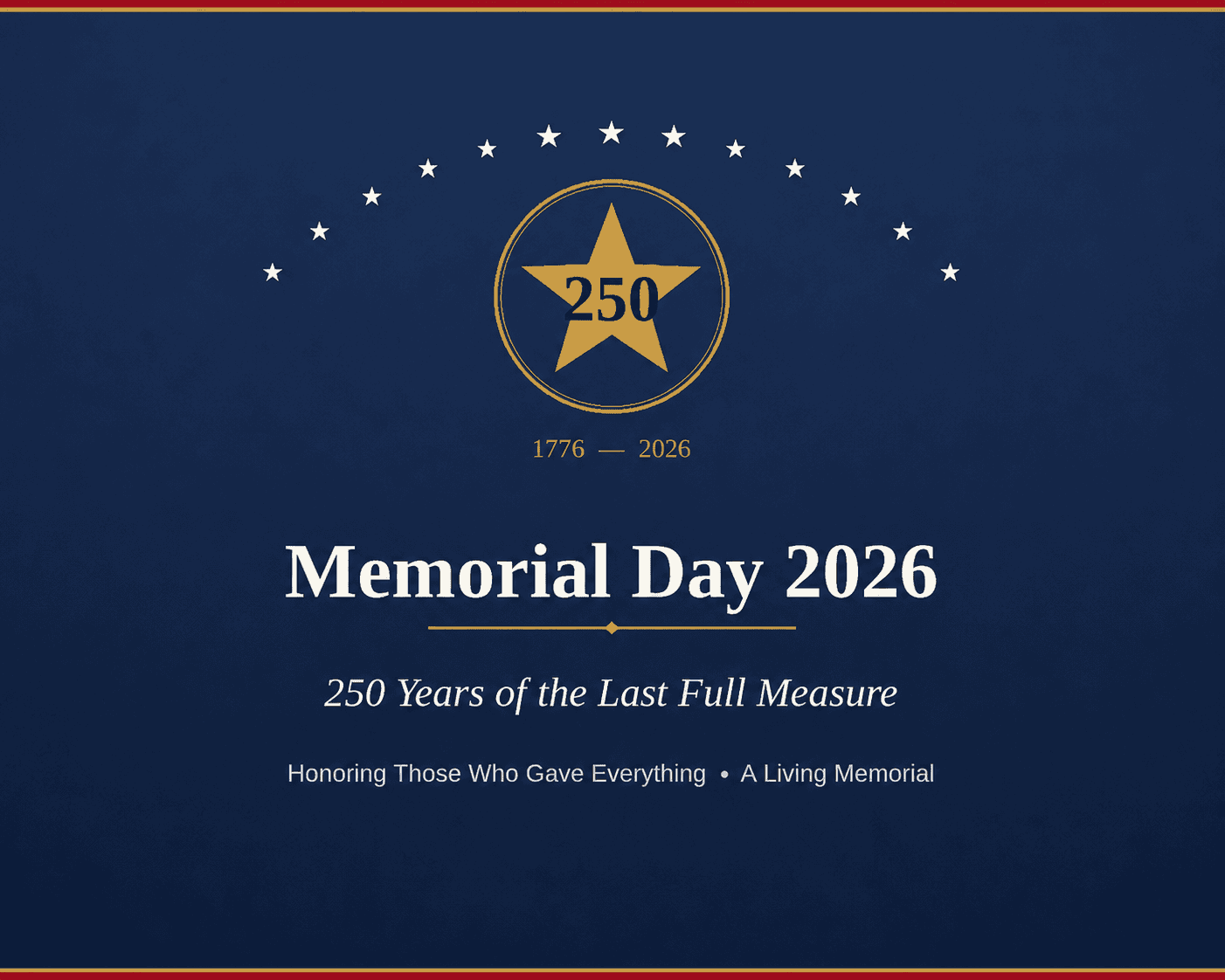 memorial day 2026 Memorial Day 2026: 250 Years of the Last Full Measure